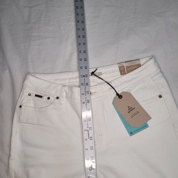 NWT prAna Jeans Womens White Sienna Fitted Stretch 5 Pocket Size 12 New - Picture 7 of 9